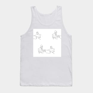 Background illustration, decorative design pattern, business, negotiations, partners, people Tank Top